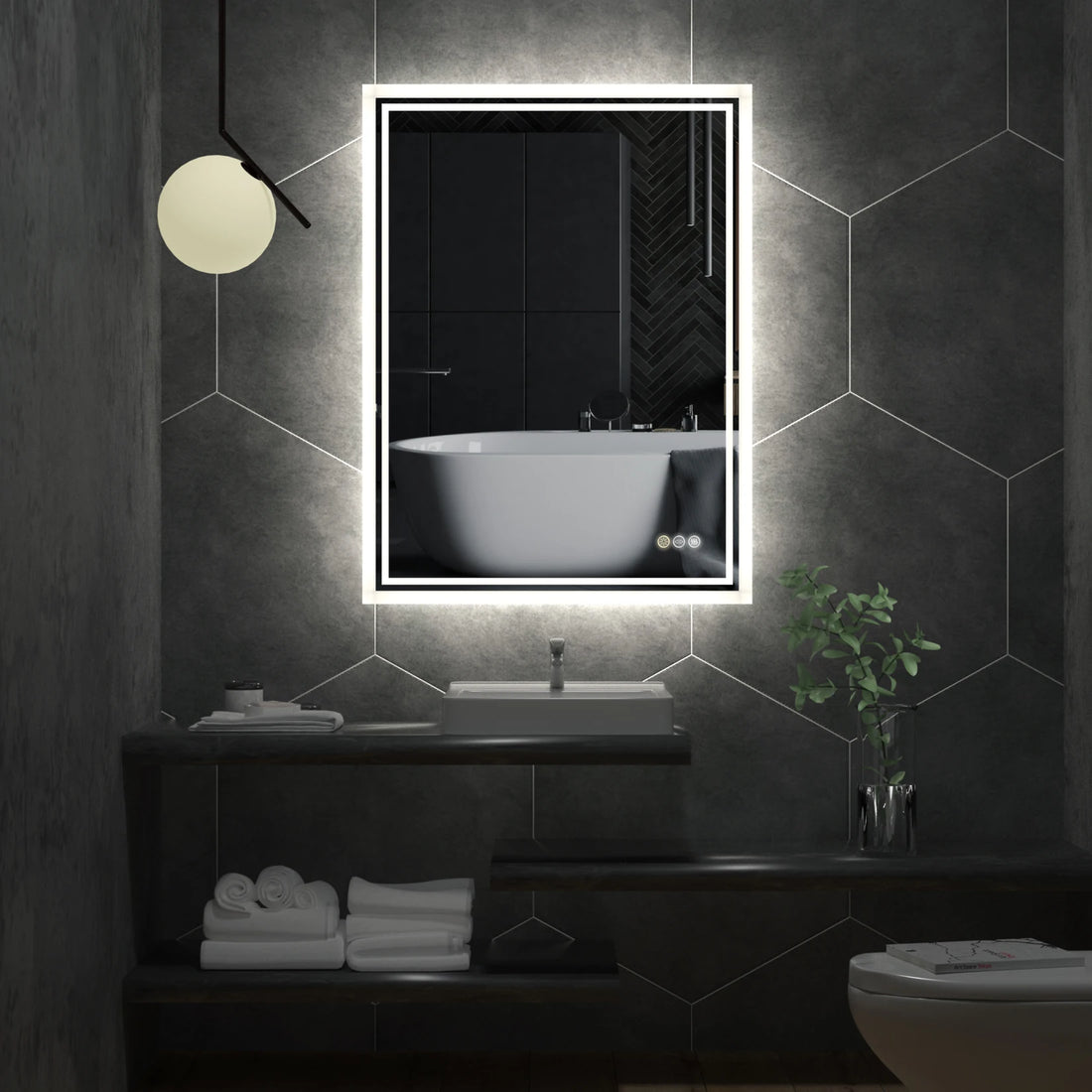 Miroir mural rectangulaire LED