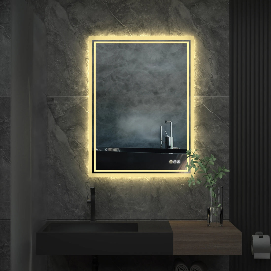 Miroir mural rectangulaire LED