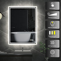 Miroir mural rectangulaire LED