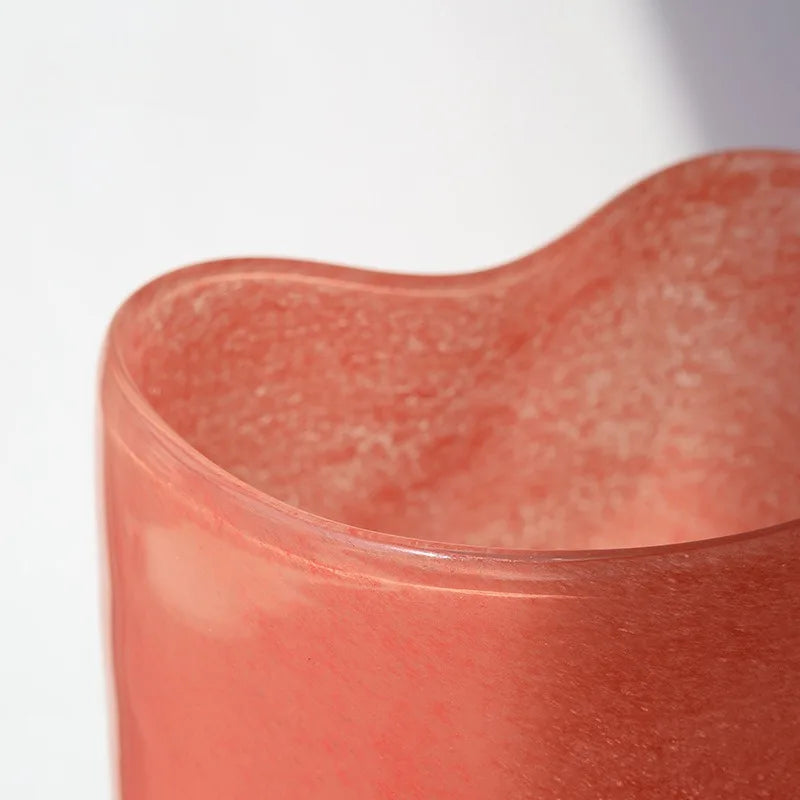 Vase cylindrique en verre Rose Orange