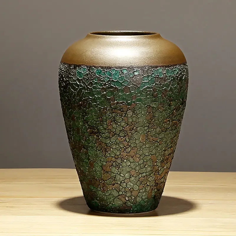 Vase en Céramique Chinois à Fleurs