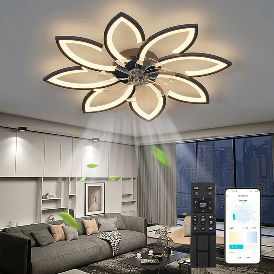 Plafonnier Moderne LED avec Ventilateur