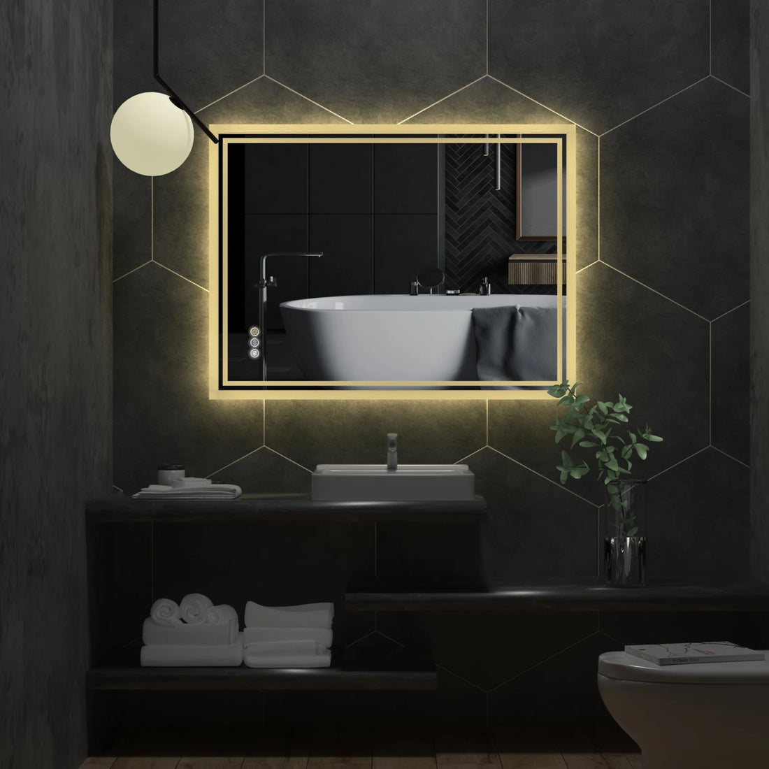 Miroir mural rectangulaire LED