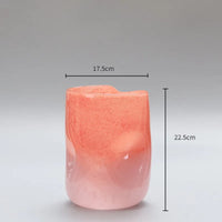 Vase cylindrique en verre Rose Orange